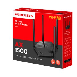 Roteador Mercusys Mr60x Ax1500 Wi-fi 6 Dual Band Gigabit 10/100/1000 4 Antenas Preto Mr60x(br)