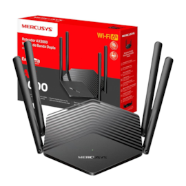 Roteador Mercusys Mr80X Ax3000 Wi-Fi 6 Dual Band 2.5/5.0Ghz Gigabit 10/100/1000 Mbps 4 Antenas Mr80X Br/5.6