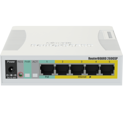 Roteador Mikrotik Rb260gsp 5 Portas Gigabyte Poe Css106-1g-4p-1s