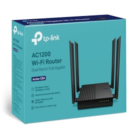 Roteador Tp-link Wi-fi Archer C64 Ac1200 Archer Dual Band 2.4/5.0ghz 400/867mbps Gigabit 10/100/1000 C64(us) Ver 1.x