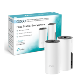 Roteador Wifi Mesh Tp-Link Ac 1200 Deco M4 Kit Com 2 Mesh Gigabit Dual Band Deco M4(2-Pack) Br/2.X