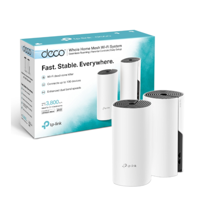 Roteador Wifi Mesh Tp-Link Ac 1200 Deco M4 Kit Com 2 Mesh Gigabit Dual Band Deco M4(2-Pack) Br/2.X