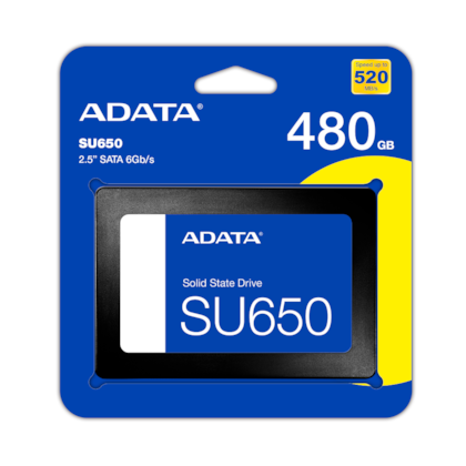 Ssd Adata Su650 480gb Sata III 2,5 7mm Leitura E Gravacao 520mb/s - 450mb/s Asu650ss-480gt-r