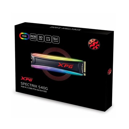 SSD ADATA XPG 256GB M.2 RGB SPECTRIX LEITURA E GRAVAÇÃO 3500MB/S - 3000MB/S GEN3X4 S40G AS40G-256GT-C