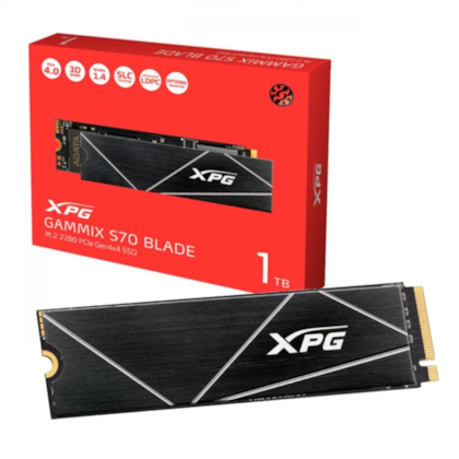 Ssd Adata Xpg Gammix S70 Blade 512gb M.2 2280 Nvme Leitura E Gravação 7400mb/s - 6800mb/s Gen4x4 Agammixs70b-512g-cs