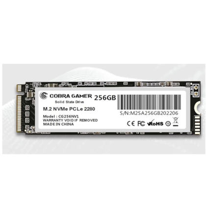 Ssd Cobra Gamer 256gb M.2 Nvme Leitura 2400mb/s Gravação 1700mb/s Gen3x4