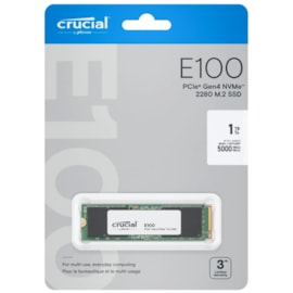 Ssd Cruacial E100 1tb M.2 2280 Nvme Leitura E Gravação 5000mb/s - 4500mb/s Gen4x4 Ct1000e100ssd8c