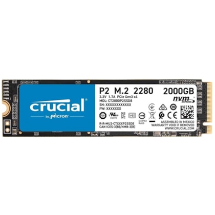 SSD CRUCIAL 2TB P2 M.2 NVME CT2000P2SSD8