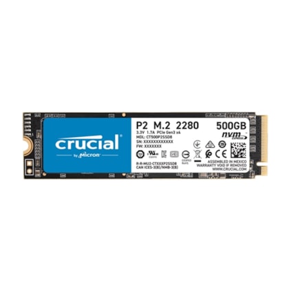 SSD CRUCIAL 500GB P2 M.2 NVME CT500P2SSD8