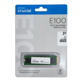 Ssd Crucial E100 2tb M.2 2280 Nvme Leitura E Gravação 5000mb/s - 4500mb/s Gen4x4 Ct2000e100ssd8