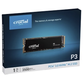 Ssd Crucial M.2 1tb P3 Nvme Leitura E Gravação 3500mb/s - 3000mb/s Gen3x4 Ct1000p3ssd8