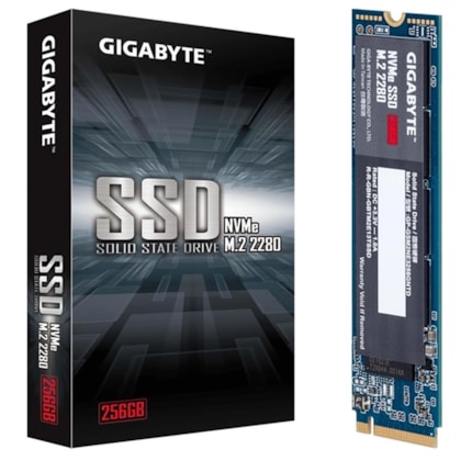 Ssd Gigabyte 256gb M.2 Pcie Nvme Leitura E Gravação 1700 Mb/s - 1100 Mb/s Gen3x4 - Gp-gsm2ne3256gntd