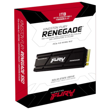 Ssd Kingston Fury Renegade 1tb M.2 Nvme 2280  Com Dissipador Leitura E Gravação 7300mb/s - 6000mb/s Gen4x4 Sfyrsk/1000g