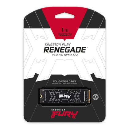 Ssd Kingston Fury Renegade 1tb M.2 Nvme Leitura E Gravação 7300mb/s - 3000mb/s Gen4x4 Sfyrs/1000g