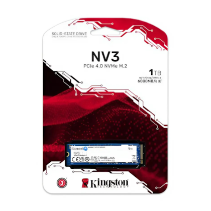 Ssd Kingston Nv3 1tb M.2 2280 Nvme Leitura E Gravação 6000mb/s - 4000mb/s Gen4x4 Snv3s/1000g