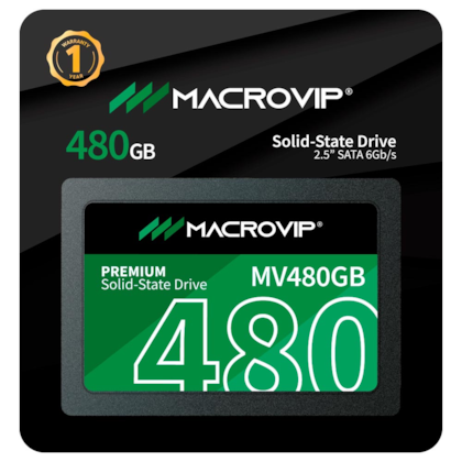 Ssd Macrovip Premium 480Gb Sata 3 Leitura E Gravação 520mb/s - 450mb/s Mv480gb