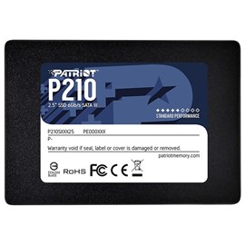 SSD PATRIOT 128GB SATA III LEITURA E GRAVAÇÃO 500MB/S - 400MB/S P210S128G25