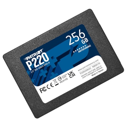 Ssd Patriot 256gb P220 2.5" Sata 3 Leitura E Gravação 550mb/s - 490mb/s P220s256g25