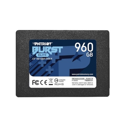 SSD PATRIOT BURST ELITE 960GB SATA III LEITURA E GRAVAÇÃO 450MB/S - 320MB/S PBE960GS25SSDR