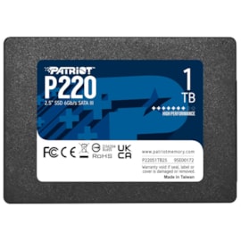 Ssd Patriot P220 1tb Leitura E Gravação 550mb/s - 490mb/s P220s1tb25