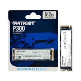 Ssd Patriot P300 512gb M.2 Nvme 2280 Leitura E Gravação 1700mb/s - 1100mb/s Gen3x4 P300p512gm28