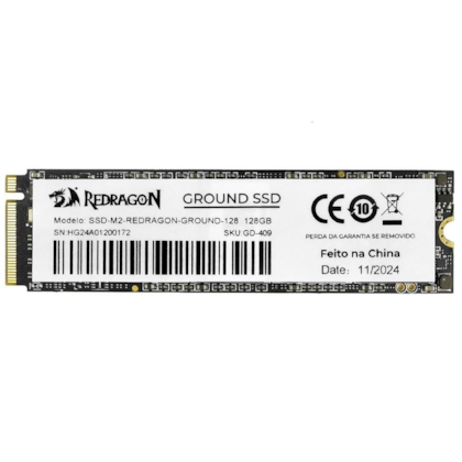 Ssd Redragon Ground 128Gb M2 Nvme Leitura E Gravação 1600Mb/S - 1000Mb/S Gen3X4 Gd-409