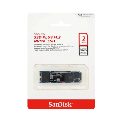 Ssd Sandisk Plus 2tb M.2 2280 Nvme Leitura E Gravação 3200mb/s - 2500mb/s Gen3x4 Sdssda3n-2t00-g26