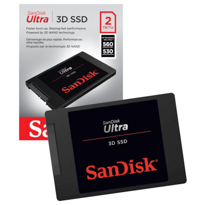 SSD Sandisk Ultra 3d 2TB Sata III Leitura E Gravação 530 Mb/s - 450 Mb/s Sdssdh3-2t00-g25