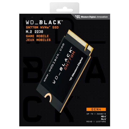 Ssd Wd Black Sn770M 500Gb M.2 2230 Nvme Leitura E Gravação 5000Mb/S - 4000Mb/S Gen4X4 Wds500G3X0G-00Chy0