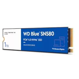 Ssd Wd Blue Sn580 1tb M2 Nvme Leitura E Gravação 4150mb/s - 4150mb/s Wds100t3b0e