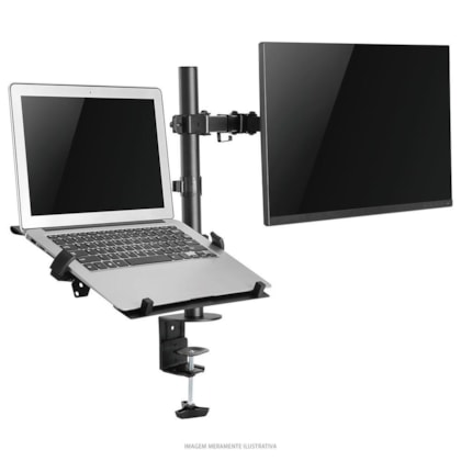 Suporte Para Monitor E Notebook  Pcyes Com Articulacao Dupla Plmsmn1a