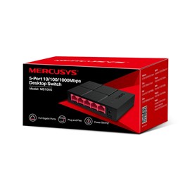 Switch Mercusys Ms105g 5 Portas Gigabit 10/100/1000 Preto Ms105g(eu)