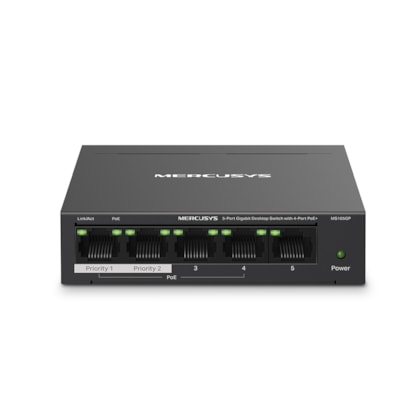 Switch Mercusys Ms105gp 5 Portas 4 Portas Poe+ Gigabit 10/100/1000 ...