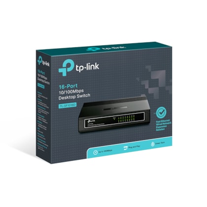 Switch Tp-link Tl-sf1016d 16 Portas 10/100 Mbps Nao Gerenciavel