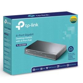 SWITCH TP-LINK TL-SG1008P 8 PORTAS GIGABIT COM 4 PORTAS PoE+