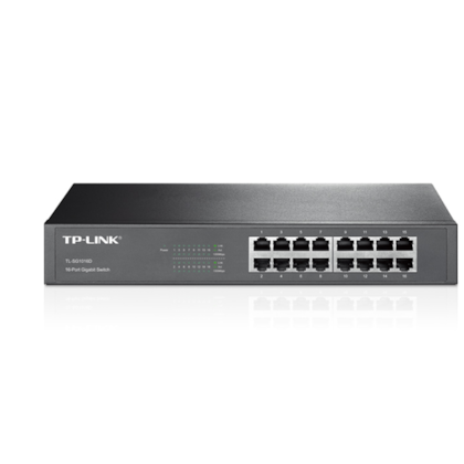 Switch Tp-link Tl-sg1016d 16 Portas Não Gerenciável Case Metal Rack Gigabit 10/100/1000 Mbps Un/3.x