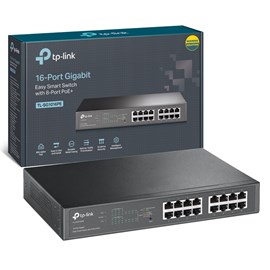 Switch Tp-link Tl-sg1016pe Easy Smart Switch 16 Portas 8 Portas Poe 10/100/1000 Mbps Gigabit