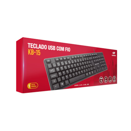 TECLADO C3TECH KB-15BK BASICO USB PRETO