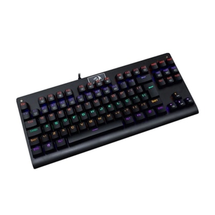 TECLADO GAMER MECÂNICO REDRAGON DARK AVENGER PRETO RAINBOW SWITCH BROWN K568R PT-BROWN