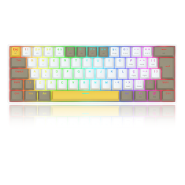 Teclado Mecânico Draconic Pro Rgb Daylight Wireless 2.4ghz Usb Tipo C Switch Marrom K530-yl&wt&gy-rgb-pro