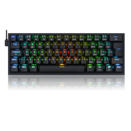 Teclado Mecanico Fizz Pro Rgb Wireless Bluetooth Switch Marrom Preto K616-rgb-b Pt-brown