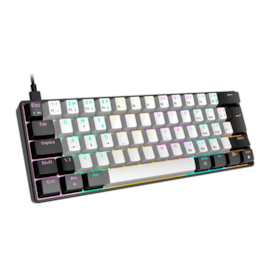Teclado Mecânico Gamdias Aura Gk2 Usb Tipo C Switch Azul Branco E Preto Aura gk2 (abnt2/blue) Wb