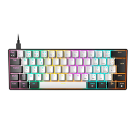 Teclado Mecânico Gamdias Aura Gk2 Usb Tipo C Switch Azul Branco E Preto Aura gk2 (abnt2/blue) Wb