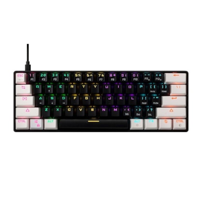 Teclado Mecânico Gamdias Aura Gk2 Usb Tipo C Switch Marrom Preto E Branco Aura Gk2 (Abnt2/brown) Bw