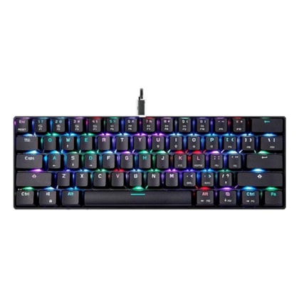 TECLADO MECÂNICO GAMER MOTOSPEED CK61 ESSENTIAL, RGB, PRETO, SWITCH VERMELHO - FMSTC0091VEM