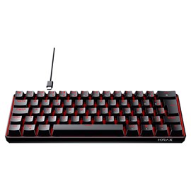 Teclado Mecânico Hyrax Thunder Hck61 Usb-c 100% Anti-ghost Abnt2 Preto Switch Red Led Red Hck61b-red-led