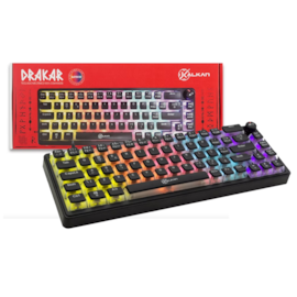 Teclado Mecânico Kalkan Drakar 65% Com Knob Rainbow Usb Tipo-c Abnt2 Preto Klk00052