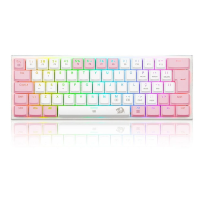 Teclado Mecânico Redragon Anivia Lollipop Rgb Switch Azul Branco Com Rosa K614wp-rgb Pt-blue