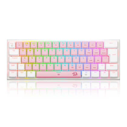 Teclado Mecânico Redragon Anivia Lollipop Rgb Switch Marrom Branco Com Rosa K614wp-rgb Pt-brown