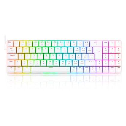 Teclado Mecânico Redragon Ashe Lunar Rgb Usb Switch Azul Branco K626-Kb-W Pt-Blue